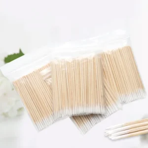 100pcs/bag Wood Sterile Cotton Swabs for Beauty Tools Cleaning