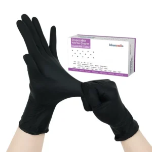100pcs box Medical Examination Dental Clinic Pet Care Waterproof Powder Free 3mil Disposable Black Nitrile Gloves for Hospital