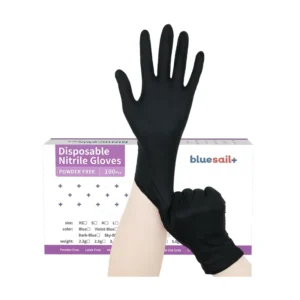 100pcs box Nitrile Gloves Dentist Examination Non slip Waterproof 3mil Disposable Powder Free Black Nitrile Gloves for Medical