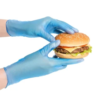 100pcs box PVC Gloves Restaurant Catering Kitchen Waterproof 3mil Disposable Blue Vinyl Gloves Powder Free for Food Processing