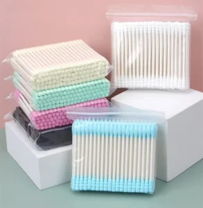 100pcs pack Multi Color Disposable Double Head Cotton Swab Paper Handle for Eyelashes Extension Cleaning Makeup Clean Tool