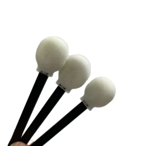 105mm Round Head Foam Swab Black PP Handle Open Cell Sponge Customizable for Electronics & Precision Cleaning