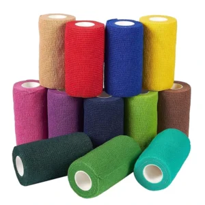 10cm Color Self adhesive Veterinary Packaging Sports Non woven Cohesive Elastic Bandage Horse Bandage