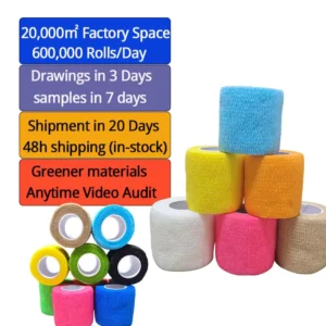10cm Elastic Waterproof Sweat Resistant Breathable Tattoo Grip Tape Cohesive Self adhesive Bandage for Sports Injury Care