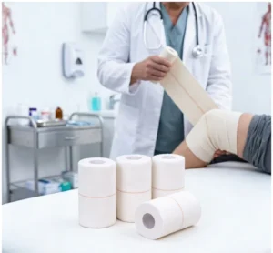 10cmx4.5m Hypoallergenic Design Heavy Duty Adhesive Elastic Bandage for Heavy duty Sports protection and Joint Fixation