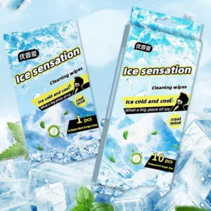 10pcs Single-pack Summer Cooling Cleaning Wet Wipes Ice Cooling Effect Wet Wipes
