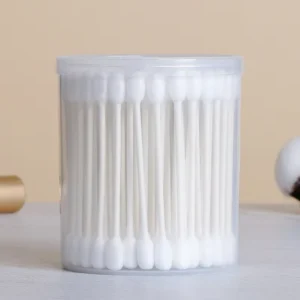 110PCS Large Head Bathroom Hotel Household Baby Cotton Swabs with Bamboo & Plastic Sticks Ear Buds