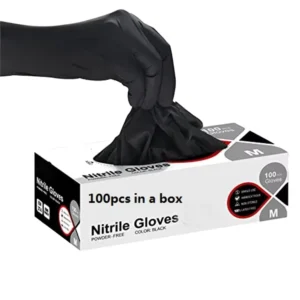12 Inch Heavy Duty Nitrile 4 Mil Black Gloves Powder Free Latex Free Anti Oil Non Slip Disposable Food Safety Mechanical Repair