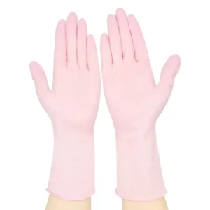 12 Inches Nitrile Gloves Powder Free 4mil Hospital Examination Waterproof Pink Disposable Long Cuff Nitrile Gloves for Medical