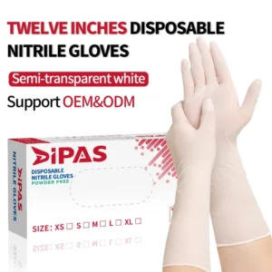 12 Semi Transparent Nitrile Disposable Gloves
