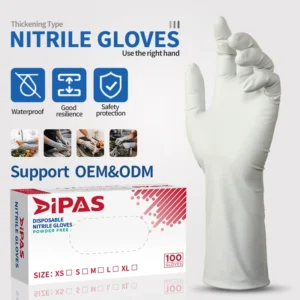 12 inch Disposable Black and White Double Layer Gloves