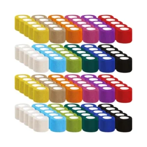 120 Pack Colorful Cotton Self Adhesive Cohesive Bandage Wrap 2 Inch X 5 Yards Bulk Waterproof for Dogs & Sports Use