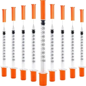 120 Pack U-100 Syringes 30G 5/16″ (8mm) 1ml/cc Disposable Syringe Individual Wrapped Lab Supplies