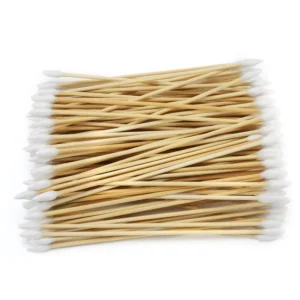 1200 Count 6 Inch Long Cotton Swabs Wooden Stick Two Head Design Cotton Tipped Cleaning Applicator