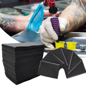13″ X 18″ Dental Bib 3 Ply Tissue Disposable Black Tattoo Pad Medical Waterproof PE Plastic Film for Dental Bib