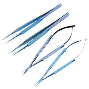 14CM Metal Manual Micro Surgery Kit Titanium Alloy Microsurgical Sets Ophthalmic Sets Needle Holders Tweezers Scissors