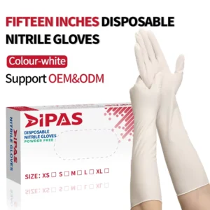 15” White Nitrile Gloves for Food Powder-Free Extra Durable
