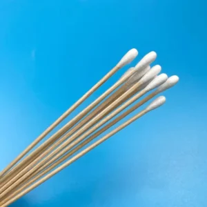 150mm Wooden Shaft Eco friendly Cotton Swabs Cleanroom Use 100pcs Pack OEM Accept