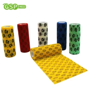 15cm*4.5m Custom Printed Elastic Cohesive Bandage Multi Color Breathable Nonwoven Elastic Bandage Wrap Latex Free Vet Wrap