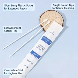 15cm Long White Disposable Cotton Swab Medical Cotton Bud