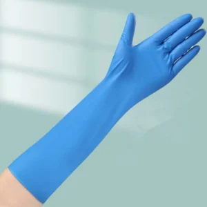 16 Inch Long Cuff Food Grade Powder Free Disposable Nitrile Examination Gloves 400mm Safety Gloves