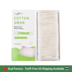 170PCS Cotton Buds Paper Stick Cotton Swab With Long Drawer Box Windowing