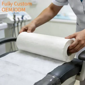 18 Inch X 225 ft Single Plyer White Crepe Paper Ozone Disinfecting Disposable Medical Grade CE Certified Exam Table Paper Roll