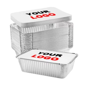 1Lb No.2 Small Size Food Containers Aluminum Take Out Disposable Aluminum Foil Containers to Go Food Alu Foil Container with Lid
