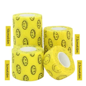 1Roll 2.5/5/10cm*4.5m Gauze Medical Bandage Self adhesive Breathable Elastic Bandages for Sports Fixing Finger Wrist Leg