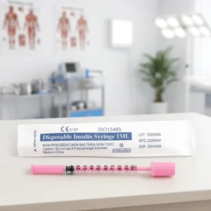 1mL Animal Syringe Pink 31G Needle 6mm 8mm Readable Scale Farm Supply