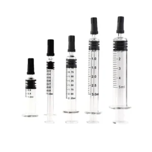 1ml 2.25ml 3ml 5ml 10ml Prefilled Borosilicate Glass Syringe Metal Plastic Plunger Luer Lock Syringes 10ml Custom Logo Empty