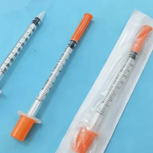 1ml Case 29g 30g 31g 32g Plastic Safety Veterinary Medical 6mm 8mm 13mm Disposable Insulin Syringes with Needle