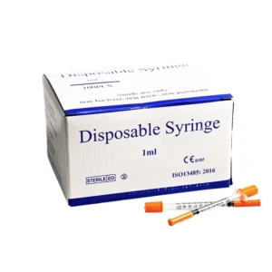 1ml Disposable Medical Insulin Syringe Orange Needle Sterile Syringe for Veterinary Farm Use