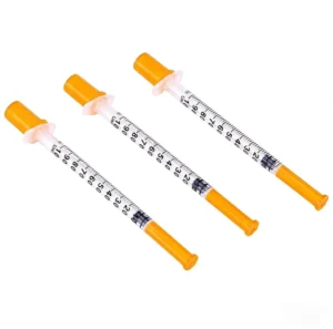1ml Disposable Sterile 100 Unit Safety Veterinary Insulin Syringe Precisely Graduated 0.5ml Syringe with Cap 31g 1 4″ 6mm 1 2cc