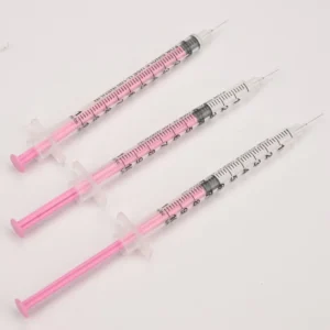 1ml Pink Disposable Syringe Insulin Type 31G X 6mm 8mm Fixed Needle Individual Wrap for Vet