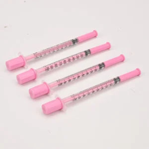 1ml Pink Hub Insulin Syringe 31G X 6mm Reduces Drug Waste for Vet Clinics