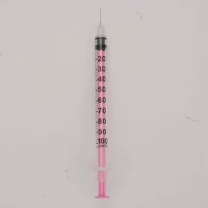 1ml Pink Insulin Syringe 31G X 6mm EO Sterilized Fixed Needle Vet Use