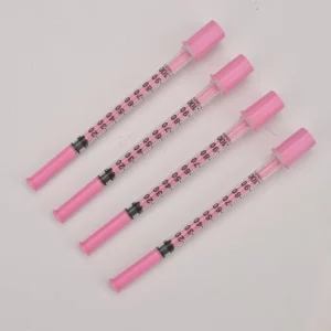 1ml Pink Insulin Syringe with 31G X 6mm Ultra Thin Needle Veterinary Disposable