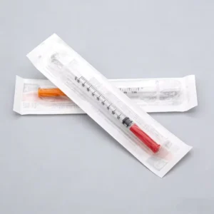 1ml Veterinary Syringe 100 Units 6mm 30 Gauge Safety Sterile Non-Toxic Insulin Needles for Horse & Dog Diabetes Care Animal Use