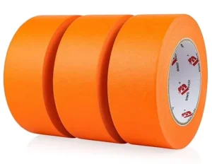 2-Inch Wide Waterproof UV Coated Crepe Paper Masking Tape 3 Rolls (60 Yards Each) Residue-Free for Painting DIY