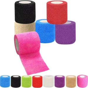 2 Inches Sports Bandage Colorful Breathable Cohesive Vet Wrap Rolls Athletic Wrist Ankle Elastic Adhesive Bandages