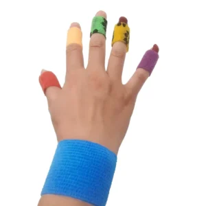 2.5cm*4.5m Elastic Cohesive Bandage Colored Nonwoven Finger Tape Latex Free Hyposensitive Self Adhesive Bandage Factory Supply