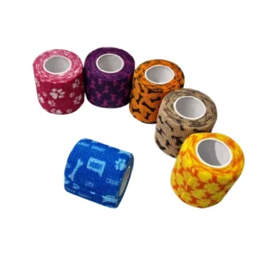 2.5cm 5cm 10cm Adhesive Non Woven Vet No Chew Wrap Tape Flexible Cohesive Bitter Taste Elastic Bandage