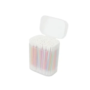 200 Pcs Eco-Friendly Cotton Buds Soft Paper Stick Colorful Baby Ear Paper Cotton Swabs