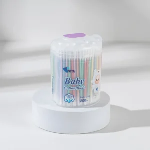200PCS Cotton Swabs Paper Ear Clean Sticks Disposable Double-ended Colorful Baby Cotton Tips