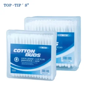200PCS OEM Top Tip’s PT200PB Natural Bamboo Wood Paper Stick Cotton Swabs with Customized Color Multi Purpose Use