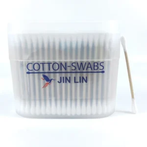 200Pcs Paper Stick Cotton Swabs Double Round Tips Frosted Split Lid Oval Flat Box Eco Friendly Dustproof and Hygienic