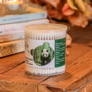 200pcs 100% Pure Cotton Tips Eco friendly Plastic Stick Cotton Swabs Biodegradable Material Dual tipped Versatile Use Recyclable