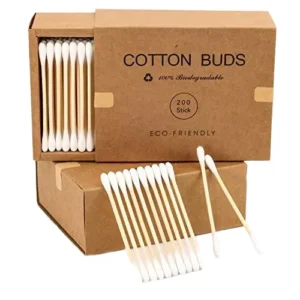 200pcs Colorful Make up Remover and Cleaner Cotton Swabs With One End Round and One End Tipped Cotton Swabs Disposable Package