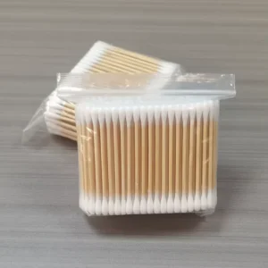 200pcs Custom Private Label Bamboo Cotton Swabs Biodegradable Double Tips in Bulk for Cosmetic & Personal Care OEM ODM